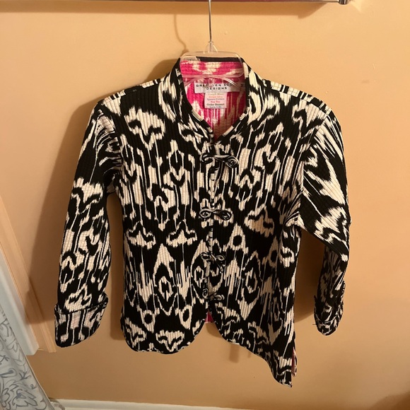 LAST CHANCE | Gretchen Scott Kantha black & white printed quilted jacket - Picture 1 of 5